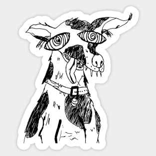 Ugly Hypnotized Dog (white) Sticker